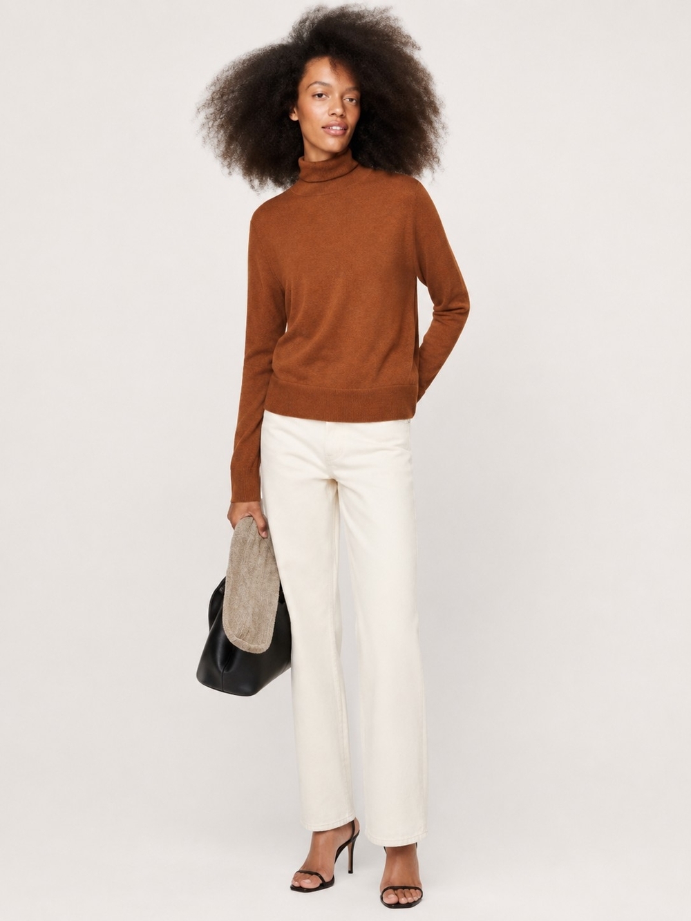 Banana Republic Size M Rust Brown Merino Wool Turtleneck